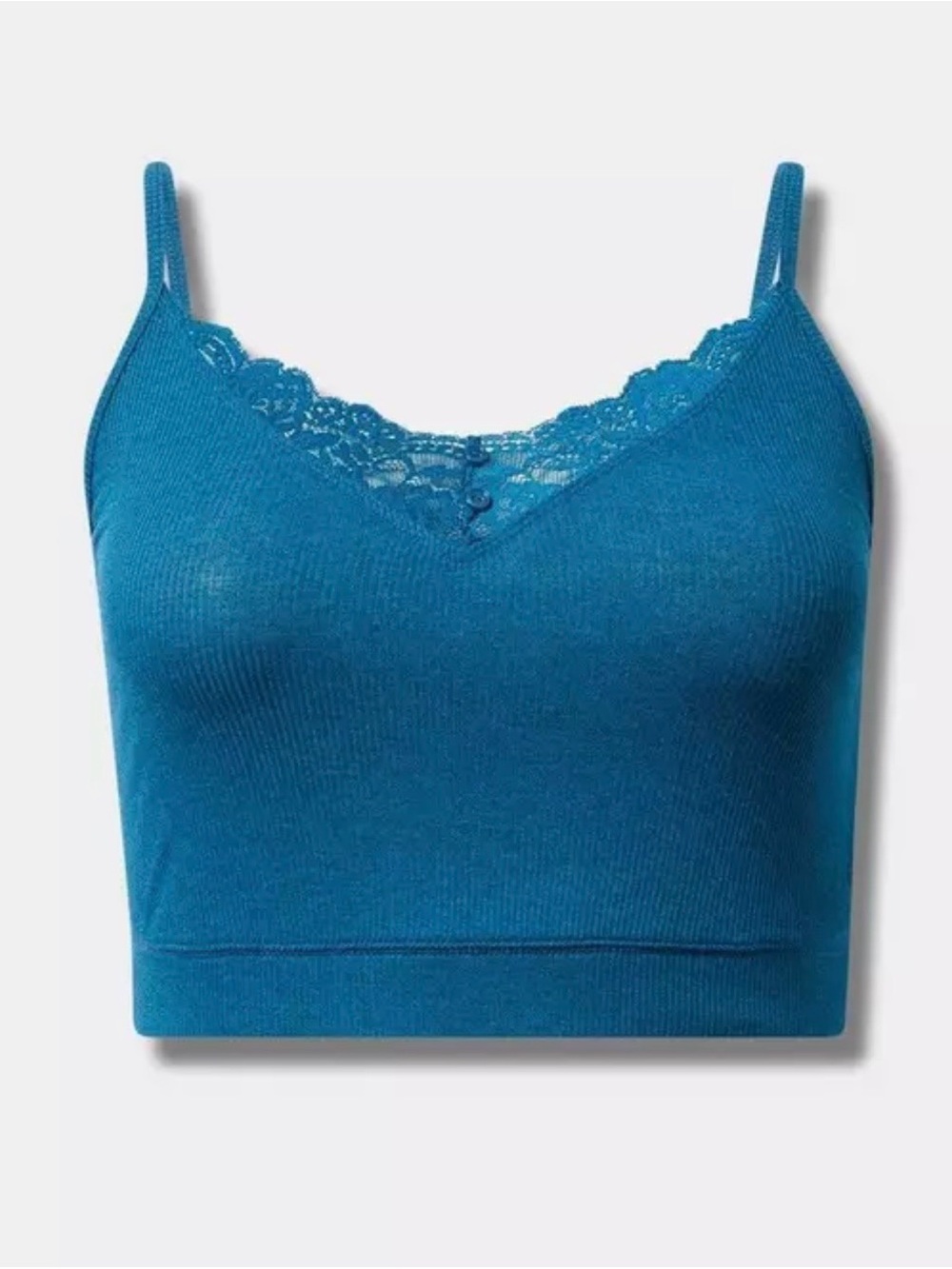 TORRID Rib Lounge Crop Cami in Teal